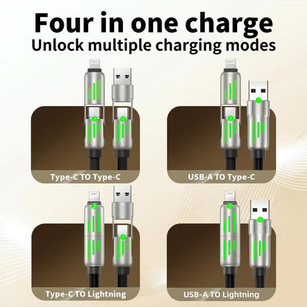 📲4-in-1 USB Charging Cable Fast Charging MAX 240W⚡